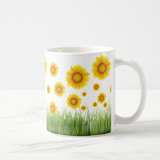Helles und elegantes Sonnenblumendesign Kaffeetasse (Rechts)