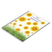 Helles und elegantes Sonnenblumendesign Notizblock (Linke Seite)