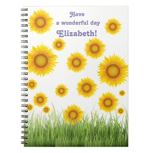 Helles und elegantes Sonnenblumendesign Notizblock (Vorderseite)