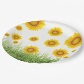 Helles und elegantes Sonnenblumendesign Pappteller (Schrägansicht)