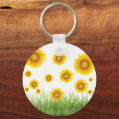 Helles und elegantes Sonnenblumendesign Schlüsselanhänger (Vorderseite)