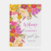 Helles und farbenfroher Garten Brautparty Acrylschild (Vorderseite)