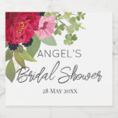 Helles und farbenfrohes BlumenBouquet Brautparty Schaumweinetikett (Einzelnes Label)