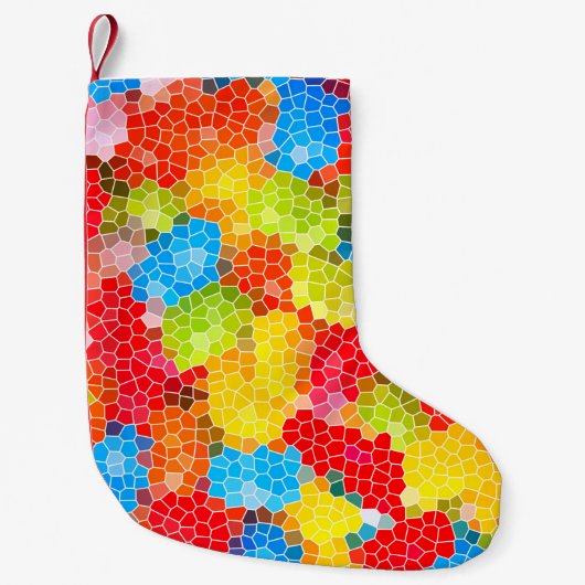 Helles und farbenfrohes, einzigartiges Muster Kleiner Weihnachtsstrumpf (Vorderseite)
