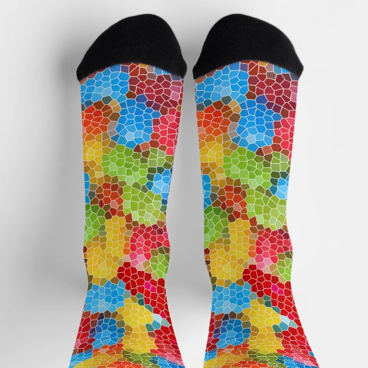 Helles und farbenfrohes, einzigartiges Muster Socken (Oben)