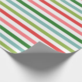 Helles und farbenfrohes Streifenmuster Geschenkpapier (Ecke)