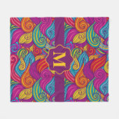 Helles und farbenfrohes Wirbles Wellenmuster Fleecedecke (Vorderseite (Horizontal))