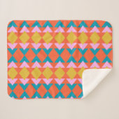Helles und farbiges geometrisches Muster in Orange Sherpadecke (Vorderseite (Horizontal))