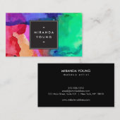 Helles und feines Abstraktes Aquarellbild II Visitenkarte (Vorne/Hinten)