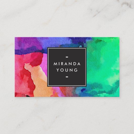 Helles und feines Abstraktes Aquarellbild II Visitenkarte (Vorderseite)
