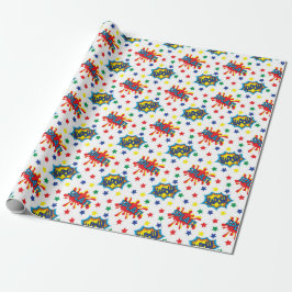 Helles und feines Superherd-Muster Geschenkpapier