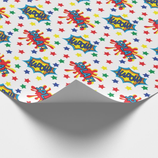 Helles und feines Superherd-Muster Geschenkpapier (Ecke)
