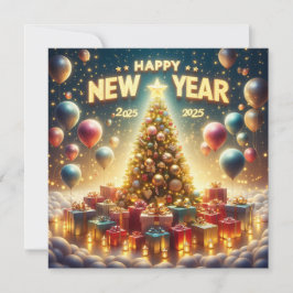 Helles und festes neues Jahr 2025 Feiertagskarte