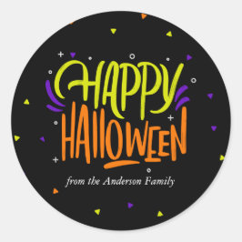 Helles und festliches Halloween Runder Aufkleber