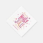 Helles und festliches "Holly Jolly" Weihnachten Serviette (Ecke)