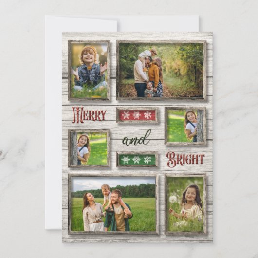 Helles und fröhliches Rustikales Foto Weihnachten (Vorderseite)