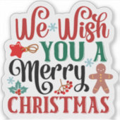 Helles und fröhliches Weihnachtsstickerdesign Aufkleber (Vorderseite)