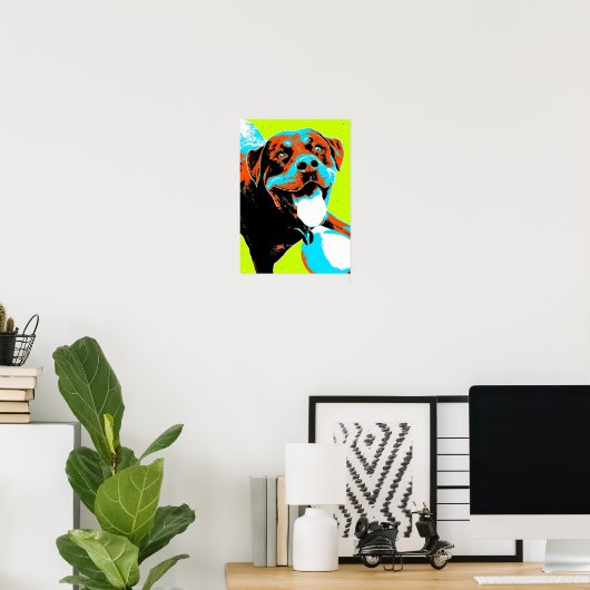 Helles und Fun Rottweiler Portrait Poster (Heimbüro)