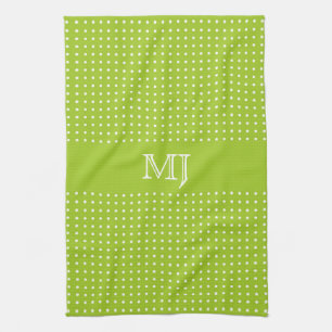 Helles und grünes Polka-Punkt-Muster Handtuch