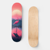 Helles und lebendiges modernes Sunset Flamingo Skateboard (Vorderseite)