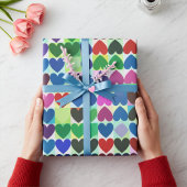 Helles und mutiges Herzmotiv Geschenkpapier