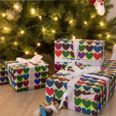 Helles und mutiges Herzmotiv Geschenkpapier