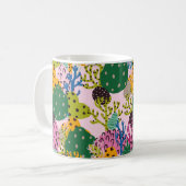 Helles Unterwasser-Illustrationsmuster mit schön Kaffeetasse (Vorderseite Links)
