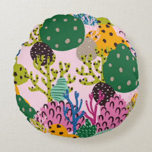 Helles Unterwasser-Illustrationsmuster mit schön Rundes Kissen