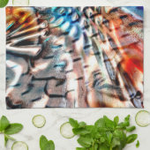 Helles, verdrilltes Samt oder Samt Geschirrtuch (Gefaltet)