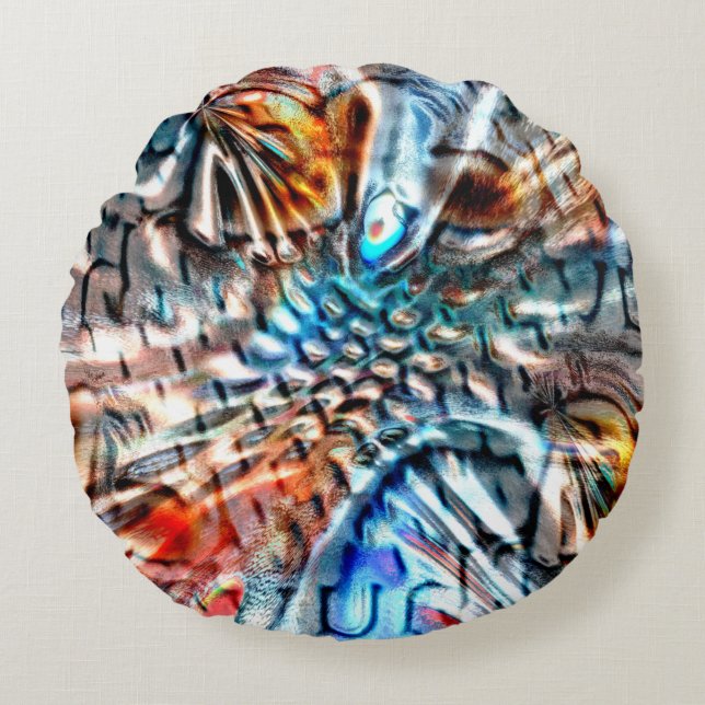 Helles, verdrilltes Samt oder Samt Rundes Kissen (Vorderseite)