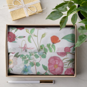 Helles Vintage-Blumen-Collage-Tissue-Papier Seidenpapier