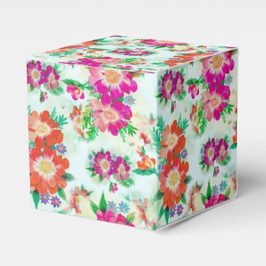 Helles Vintage-Blumenmuster Geschenkschachtel (Vorderseite)