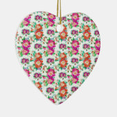 Helles Vintage-Blumenmuster Keramik Ornament (Rechts)