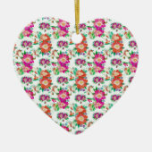 Helles Vintage-Blumenmuster Keramik Ornament (Vorne)