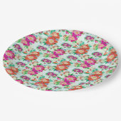 Helles Vintages Blumenmuster Pappteller (Schrägansicht)