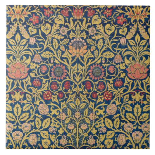 Helles Violett und Akelei (von William Morris) Fliese (Vorderseite)
