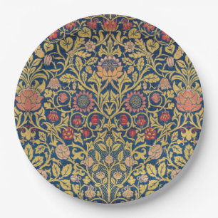 Helles Violett und Akelei (von William Morris) Pappteller