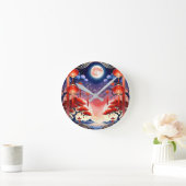 Helles Vollmond Runde Wanduhr (Zuhause)