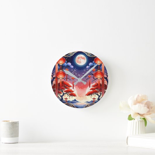 Helles Vollmond Runde Wanduhr (Zuhause)