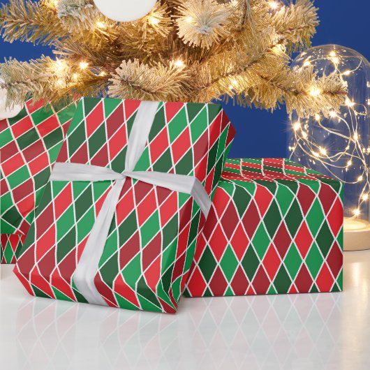 Helles Weihnachts-Geometric-Harlekin Geschenkpapier (Feiertage)