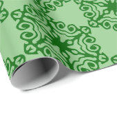 Helles Weihnachts-Grünes Schneeflockenmuster Geschenkpapier (Rolleneckpunkt)