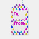 Helles Weihnachtsbaummuster Geschenkanhänger (Vorderseite)