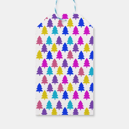 Helles Weihnachtsbaummuster Geschenkanhänger (Rückseite)