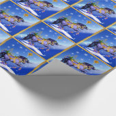 Helles WeihnachtsEinhorn Geschenkpapier (Ecke)