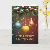 Helles Weihnachtsornament Bokeh Karte (Gelbe Blume)