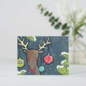 Helles Weihnachtsren Feiertagspostkarte (Stehend Vorderseite)