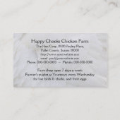 Helles weißes Henne-Foto Sussex Visitenkarte (Rückseite)