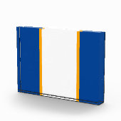 Helles, weißes Zentrum Gelber Streifen Tiefe blaue Fotoblock (Rechts)