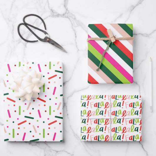 Helles Whimsisches Weihnachtswrapping Papier (Vorderseite)