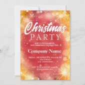 Helles Winterschneeflocken Rotes Weihnachtsfest Pa Einladung (Vorderseite)